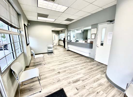 Welcoming dental office reception area