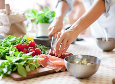 Person preparing a healthy meal