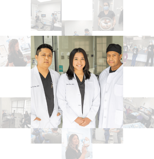 Collage of images of Houston dental team members