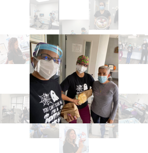 Collage of images of Houston dental team members