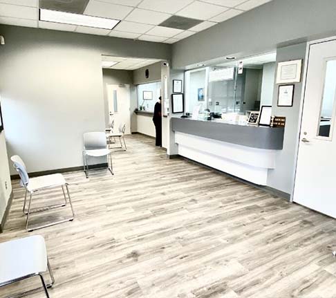 Dental office reception desk